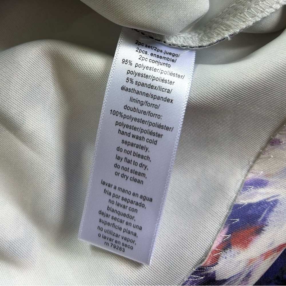 Alex Evenings Plus Size 3/4 Sleeve Purple Black Floral Tank & Jacket Set Size XL - Picture 14 of 14